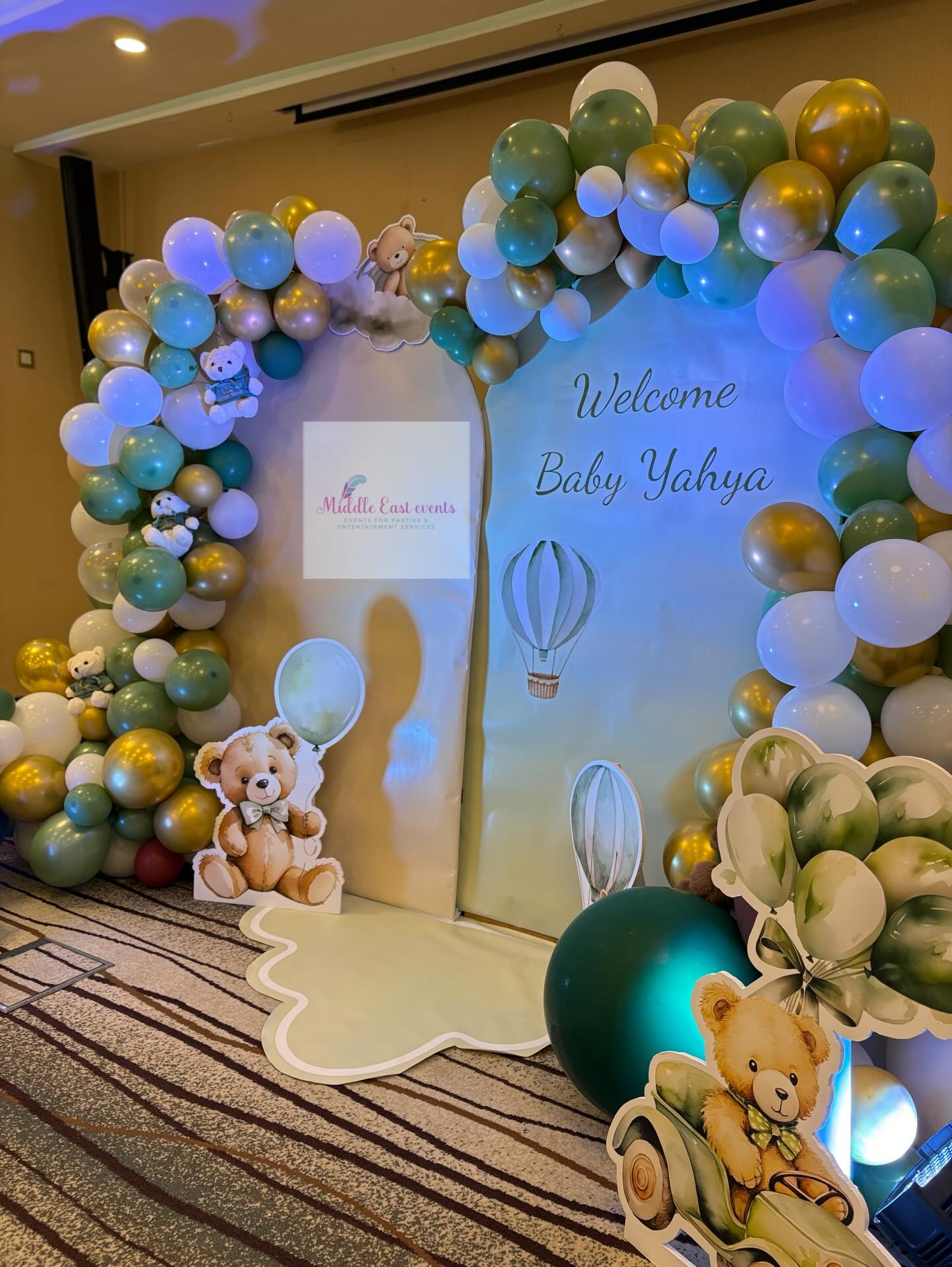 Custom party planning for a baby welcome celebration by Middle East Events